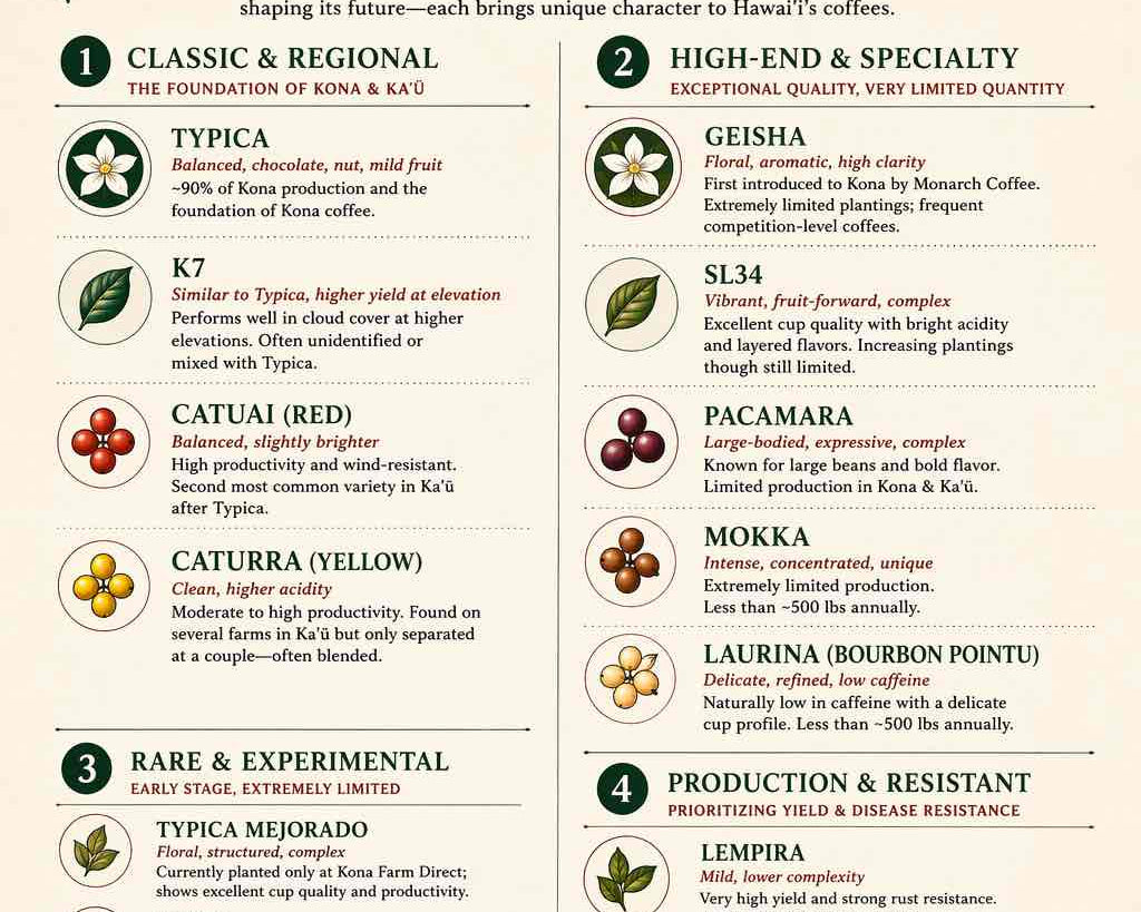 Kona Coffee Varieties: A Guide to the Cultivars Grown in Hawai‘i