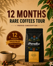 12 Month Prepaid Gift Subscription - Rare Coffees Tour 4oz
