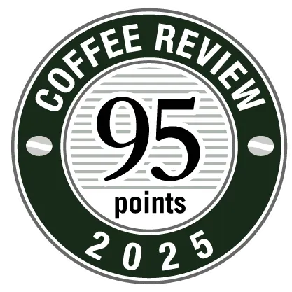Coffee Review 95 point rating badge for 2025