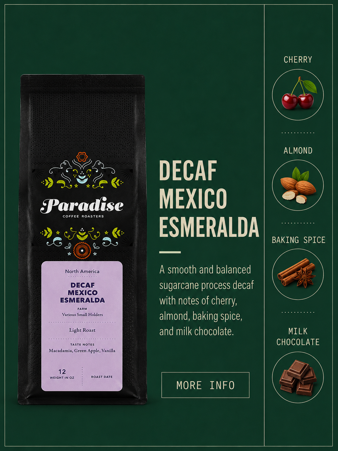 Decaf Mexico Esmeralda Natural -Light Roast