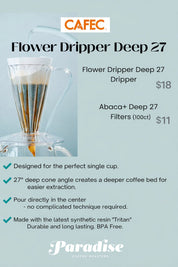 CAFEC Deep 27 Abaca+ Paper Filters (100 filters)