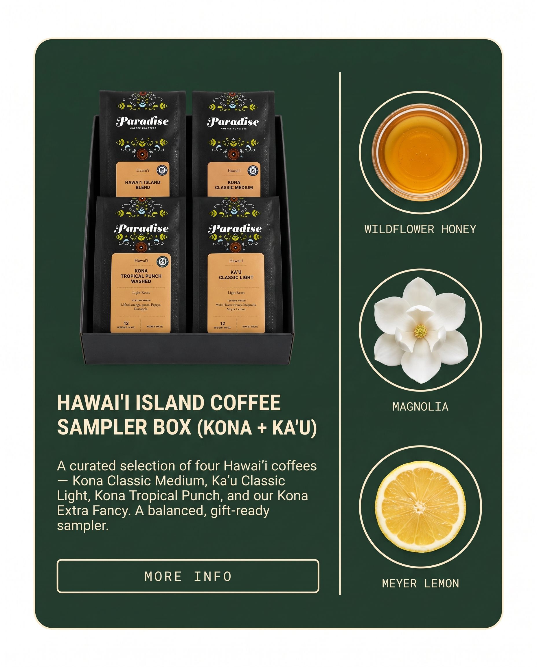 Hawai‘i Island Coffee Sampler Box (Kona + Kaʻū)